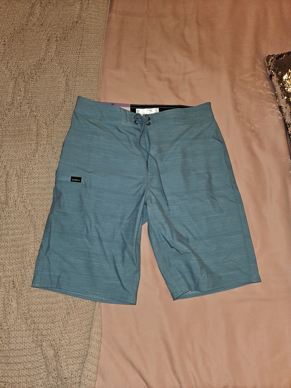 O'Neill Teal Board Shorts with Drawstring